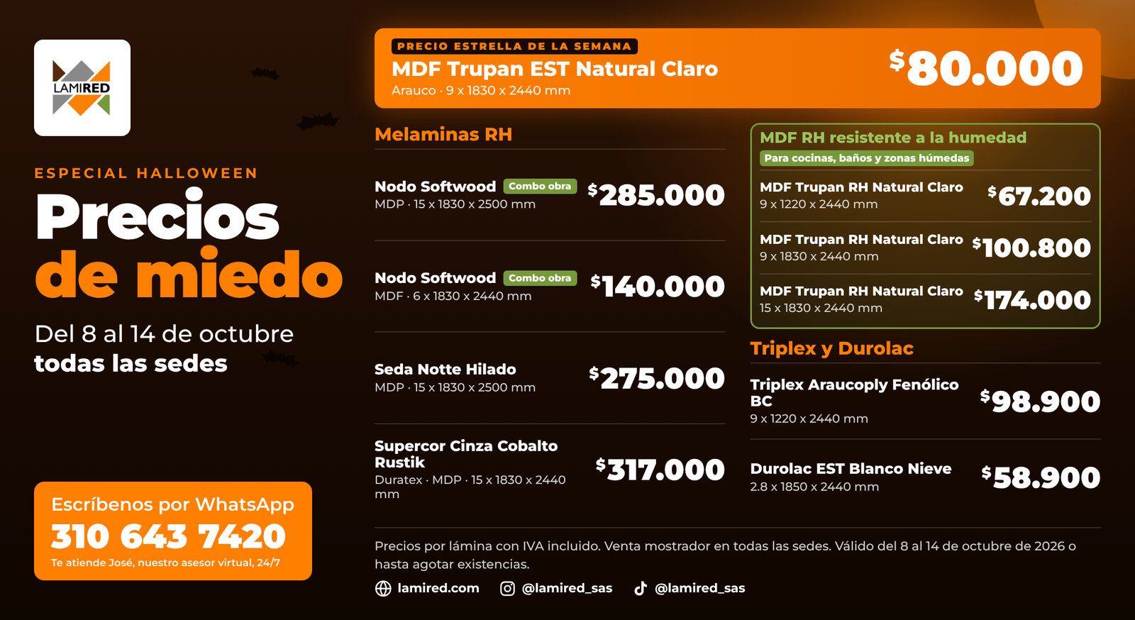 Precios de miedo, especial Halloween Lamired, del 8 al 14 de octubre